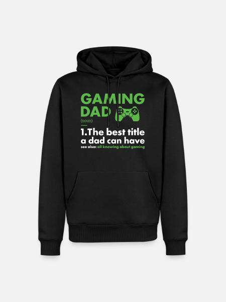 Gamer Dad Definition Gaming - Men’s Premium Organic Hoodie - black