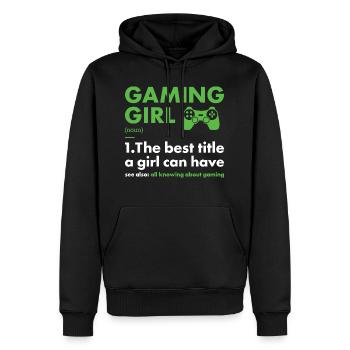 Gamer Girl Définition Jeux - Sweat à capuche Premium bio Homme - noir - Devant - Nico (187cm)