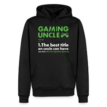 Gamer Uncle Definition Gaming - Männer Premium Bio Hoodie - Schwarz - Vorne - Nico (187cm)