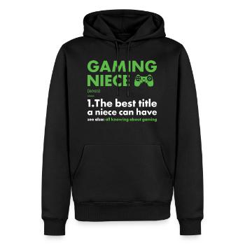 Gamer Niece Definition Gaming - Männer Premium Bio Hoodie - Schwarz - Vorne - Nico (187cm)