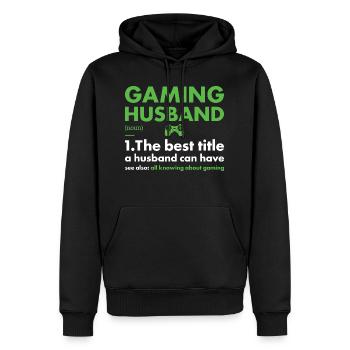 Gamer Husband Definition Gaming - Männer Premium Bio Hoodie - Schwarz - Vorne - Nico (187cm)