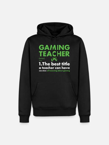 Gamer Teacher Definition Gaming - Men’s Premium Organic Hoodie - black