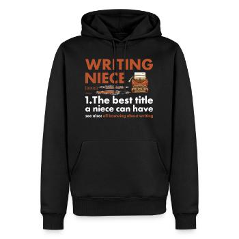 Writer Niece Definition Writing - Men’s Premium Organic Hoodie - black - Front - Nico (187cm)
