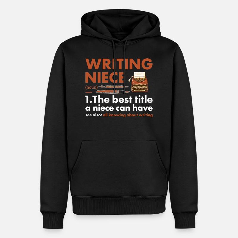 Écrivain nièce définition écriture - Sweat à capuche Premium bio Homme - noir