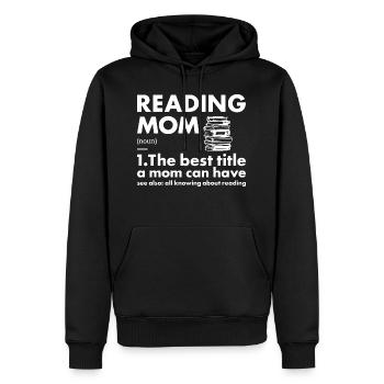 Lecteur Maman Définition Lecture - Sweat à capuche Premium bio Homme - noir - Devant - Nico (187cm)