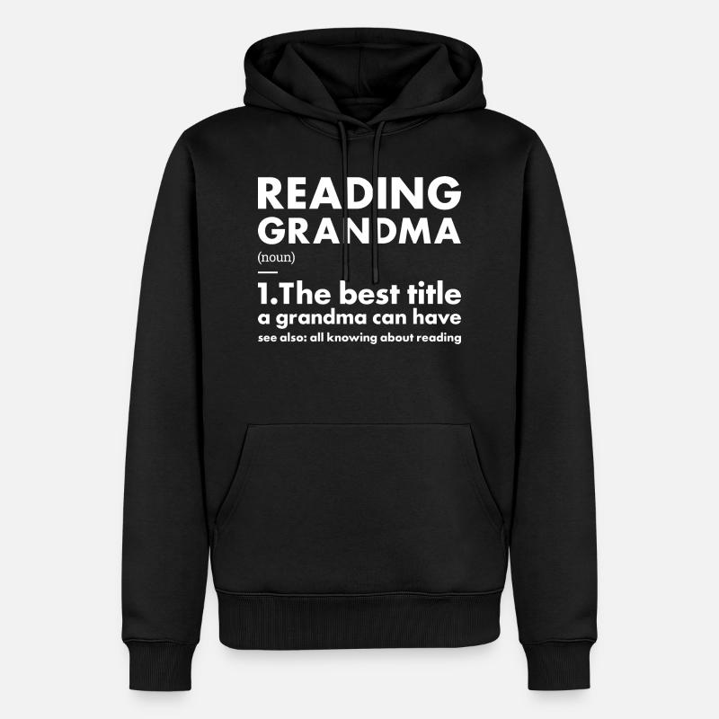 Reader Grandma Definition Reading - Männer Premium Bio Hoodie - Schwarz