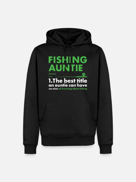 Fisher Auntie Definition Fishing - Men’s Premium Organic Hoodie - black