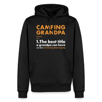 Camper Grand-père Définition Camping - Sweat à capuche Premium bio Homme - noir - Devant - Nico (187cm)