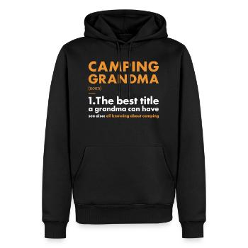 Camper Grand-mère Définition Camping - Sweat à capuche Premium bio Homme - noir - Devant - Nico (187cm)
