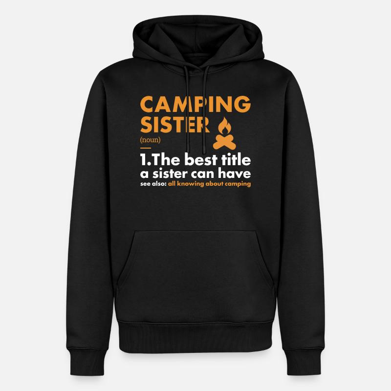 Camper Sister Définition Camping - Sweat à capuche Premium bio Homme - noir