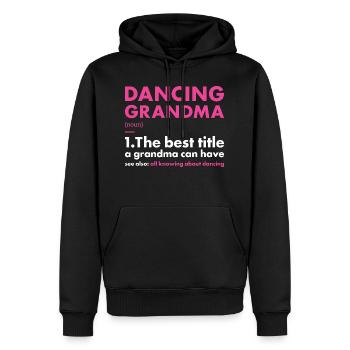 Danseuse Grand-mère Définition Danse - Sweat à capuche Premium bio Homme - noir - Devant - Nico (187cm)