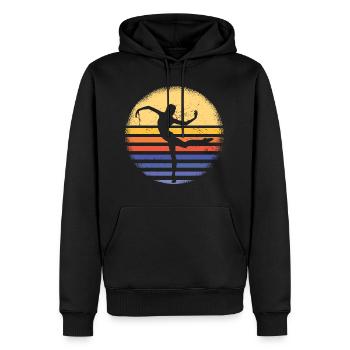 Dancer Retro Sunset Dancing - Männer Premium Bio Hoodie - Schwarz - Vorne - Nico (187cm)
