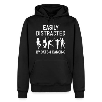 Dancer Easily Distracted By Cats And Dancing - Männer Premium Bio Hoodie - Schwarz - Vorne - Nico (187cm)