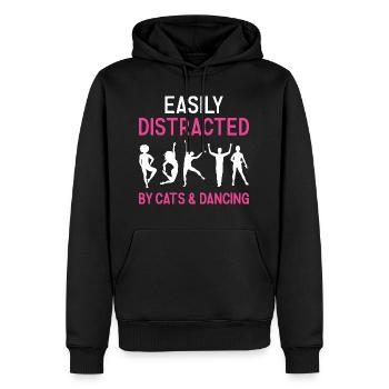 Dancer Easily Distracted By Cats And Dancing - Männer Premium Bio Hoodie - Schwarz - Vorne - Nico (187cm)