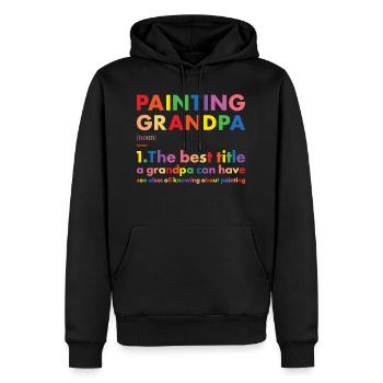Painter Grandpa Definition Painting - Men’s Premium Organic Hoodie - black - Front - Nico (187cm)