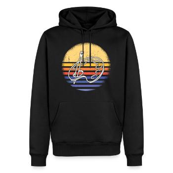 Painter Retro Sunset Painting - Men’s Premium Organic Hoodie - black - Front - Nico (187cm)