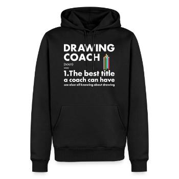 Drawer Coach Definition Drawing - Männer Premium Bio Hoodie - Schwarz - Vorne - Nico (187cm)
