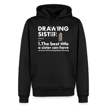 Dessinateur de définition de soeur de tiroir - Sweat à capuche Premium bio Homme - noir - Devant - Nico (187cm)