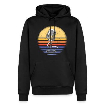 Singer Retro Sunset Karaoke - Männer Premium Bio Hoodie - Schwarz - Vorne - Nico (187cm)