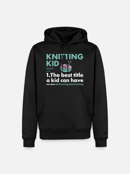Knitter Kid Definition Knitting - Men’s Premium Organic Hoodie - black