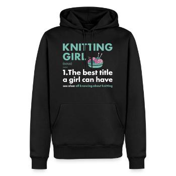 Knitter Girl Definition Knitting - Männer Premium Bio Hoodie - Schwarz - Vorne - Nico (187cm)