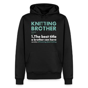 Knitter Brother Definition Knitting - Männer Premium Bio Hoodie - Schwarz - Vorne - Nico (187cm)