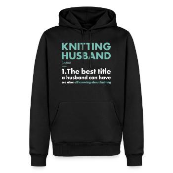 Knitter Husband Definition Knitting - Männer Premium Bio Hoodie - Schwarz - Vorne - Nico (187cm)