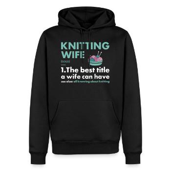 Tricoteuse Femme Définition Tricot - Sweat à capuche Premium bio Homme - noir - Devant - Nico (187cm)