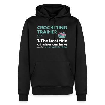 Crochet Trainer Définition Crochet - Sweat à capuche Premium bio Homme - noir - Devant - Nico (187cm)