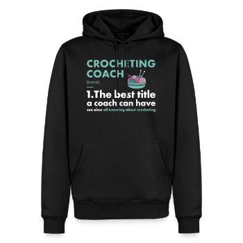 Crochet Coach Définition Crochet - Sweat à capuche Premium bio Homme - noir - Devant - Nico (187cm)