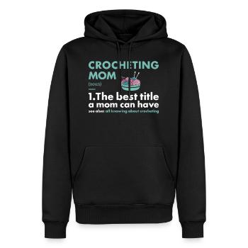 Crochet Maman Définition Crochet - Sweat à capuche Premium bio Homme - noir - Devant - Nico (187cm)