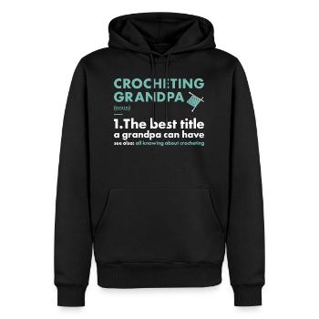 Crocheteur Grand-père Définition Crochet - Sweat à capuche Premium bio Homme - noir - Devant - Nico (187cm)