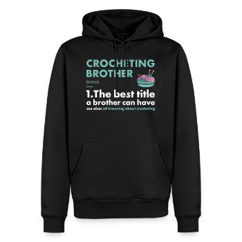 Crochet Brother Définition Crochet - Sweat à capuche Premium bio Homme - noir - Devant - Nico (187cm)