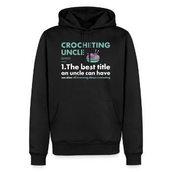 Crochet Oncle Définition Crochet - Sweat à capuche Premium bio Homme - noir - Devant - Nico (187cm)