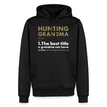 Chasseur Mamie Définition Chasse - Sweat à capuche Premium bio Homme - noir - Devant - Nico (187cm)