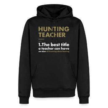 Chasseur Enseignant Définition Chasse - Sweat à capuche Premium bio Homme - noir - Devant - Nico (187cm)