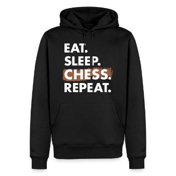 Chess Player Eat Sleep Chess - Männer Premium Bio Hoodie - Schwarz - Vorne - Nico (187cm)