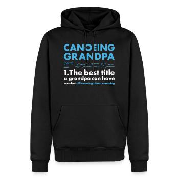 Canotiste Papi Définition Canoë - Sweat à capuche Premium bio Homme - noir - Devant - Nico (187cm)