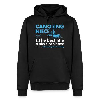 Canoeist Niece Definition Canoeing - Men’s Premium Organic Hoodie - black - Front - Nico (187cm)