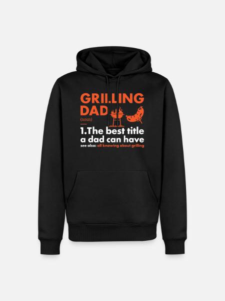 Griller Dad Definition Grilling - Männer Premium Bio Hoodie - Schwarz