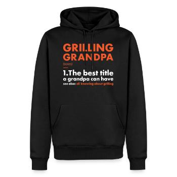Griller Grandpa Definition Grilling - Männer Premium Bio Hoodie - Schwarz - Vorne - Nico (187cm)