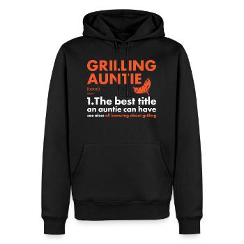 Griller Auntie Definition Grilling - Männer Premium Bio Hoodie - Schwarz - Vorne - Nico (187cm)