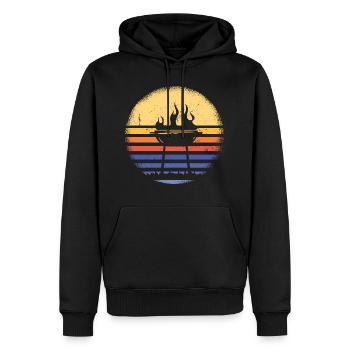 Griller Retro Sunset Grilling - Men’s Premium Organic Hoodie - black - Front - Nico (187cm)