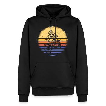 Biker Retro Sunset Mountain Biking - Männer Premium Bio Hoodie - Schwarz - Vorne - Nico (187cm)