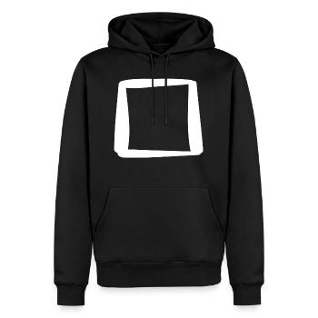 Case carrée à cocher - Sweat à capuche Premium bio Homme - noir - Devant - Nico (187cm)