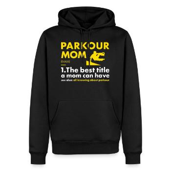 Traceur Maman Définition Parkour - Sweat à capuche Premium bio Homme - noir - Devant - Nico (187cm)