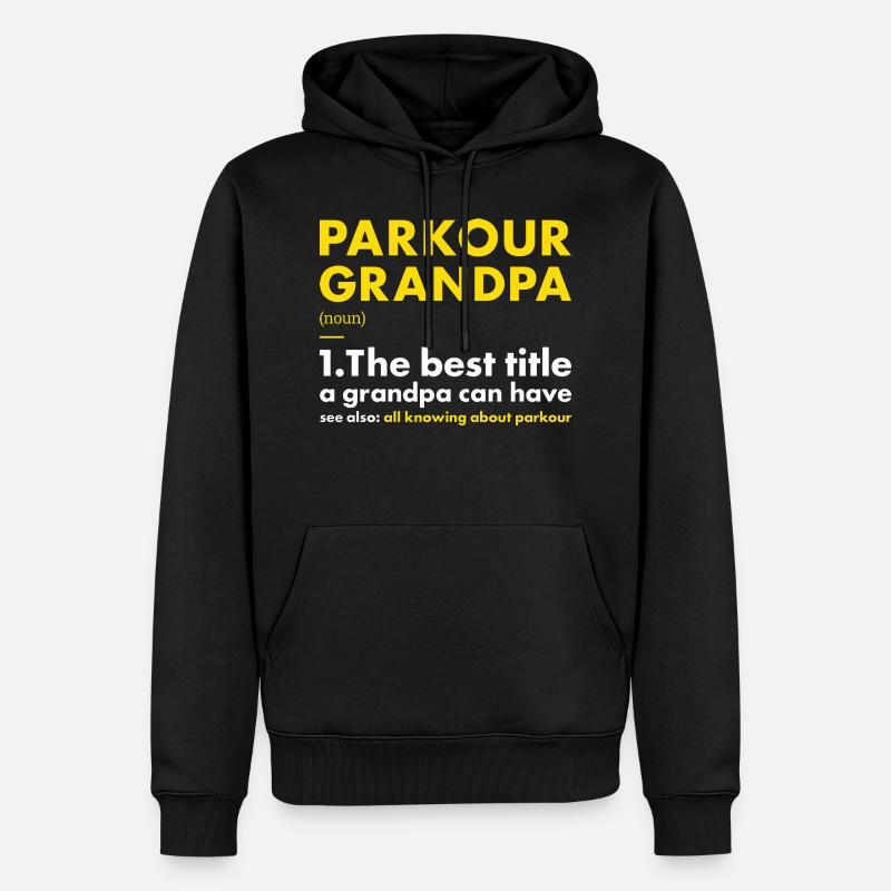 Traceur Grandpa Définition Parkour - Sweat à capuche Premium bio Homme - noir