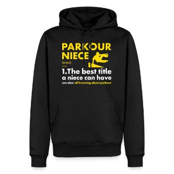 Traceur Niece Definition Parkour - Männer Premium Bio Hoodie - Schwarz - Vorne - Nico (187cm)