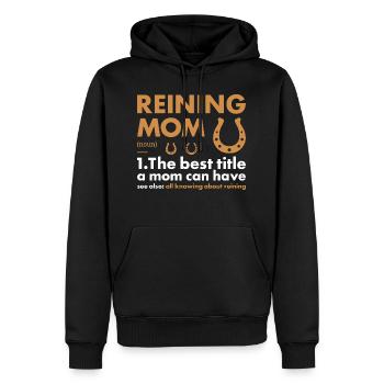 Reiner Mom Definition Reining - Männer Premium Bio Hoodie - Schwarz - Vorne - Nico (187cm)