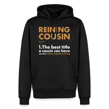 Pure Cousin Définition Reining - Sweat à capuche Premium bio Homme - noir - Devant - Nico (187cm)